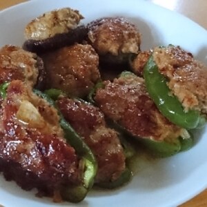 簡単！肉詰めピーマン〜照り焼きソース